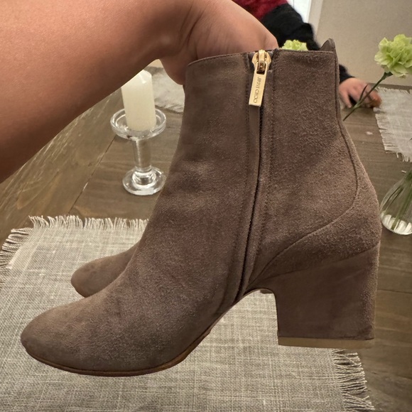 Jimmy Choo Taupe Mink Suede Boots - Picture 13 of 13